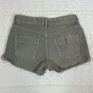 Free People‎ Grey Cotton Distressed Shorts Size 25 thumbnail 6