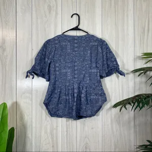 Anthropologie Pilcro and The Letterpress Tied Sleeve Blouse Paisley Bandana 0 thumbnail 4