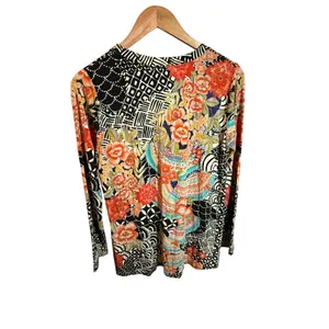 Johnny Was Los Angeles Blouse Top Women's Medium Multicolor Boho Long Sleeves thumbnail 2