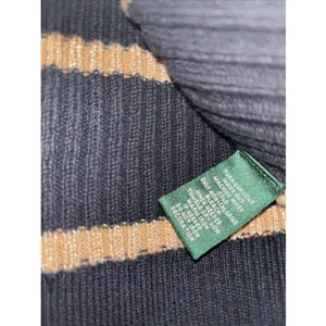 Lauren Ralph Lauren Black Gold Striped Sweater Toggle Medium Sparkle Metallic thumbnail 6