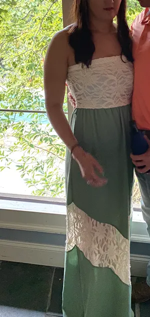 Tyche Green Dress with White Lace thumbnail 2