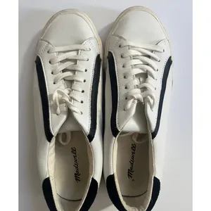 Madewell delia sidewalk low top white/black size 9 thumbnail 6