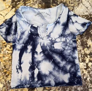 Aeropostale Blue Short Sleeve Crop Top thumbnail 1