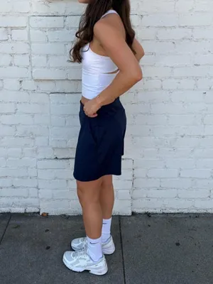 NWOT navy blue mini tennis golf skirt with built in shorts SZ M #sporty #athletic thumbnail 2