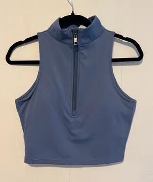 Balance Athletica Slate Blue Zip-Front Crop Top 0904261 thumbnail 1
