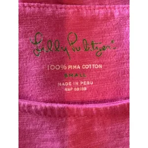 Lilly Pulitzer Dress Women Small Pink Pima Cotton‎ Slub Knit Casie Mini Tee Boho thumbnail 9