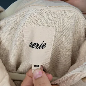 Aerie Sweatshirt Womens M Cream Oversized Henley Button Pullover Cozy Casual thumbnail 3