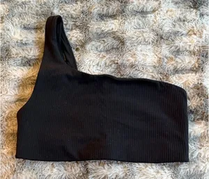 Lululemon Ribbed Nulu Asymmetrical Yoga Bra - Black 4 thumbnail 1