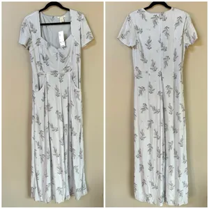 NWT Urban Outfitters UO KerriAnn lilac floral wide leg jumpsuit feminine Sz M thumbnail 5