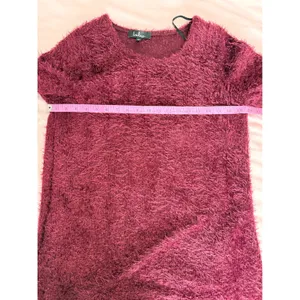 Lulus Burgundy Eyelash Knit Sweater Dress Womens Large Long Sleeve Fuzzy Tunic thumbnail 7