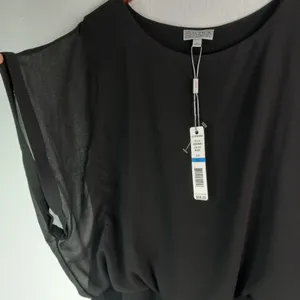 Joseph A XL Sheik Tank With Sheer Over Layer Women's Top Plus In Black Funeral thumbnail 2