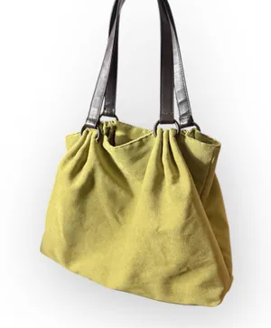 Boho Chic Suede Tote Bag Green thumbnail 1