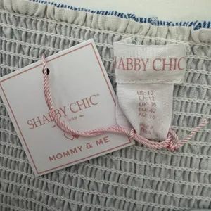 Shabby Chic Maxi Dress‎ Size 12 Blue White Striped Eyelet Lace NWT Cottagecore thumbnail 11