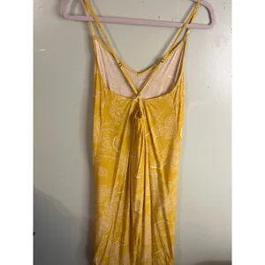 GAP crisscross straps midi side slits hanky yellow flowers dress, size medium thumbnail 5