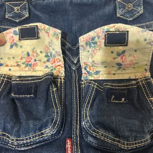 Levi's Denim Shoulder Bag/purse Rare Vintage With Interior Floral Design thumbnail 3