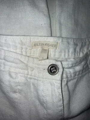 Eileen Fisher white Organic Linen cropped Wide-Leg pants women’s size O thumbnail 3