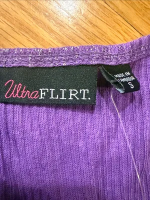 NWT Ultra flirt purple sparkly tank top size small. thumbnail 2