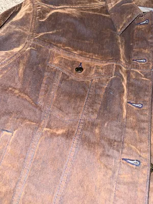 Wild Fable Brown Flocked Denim Trucker Jacket Size Medium thumbnail 5