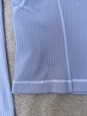 Lululemon It’s Rulu Cropped Half-Zip Long Sleeve Top gray yoga Pilates running 4 thumbnail 7