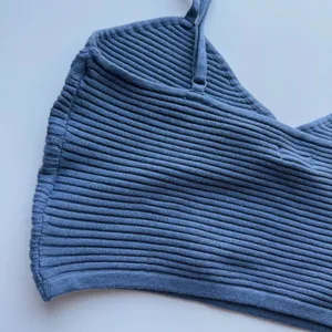 Aerie NWT Take Charge Sweater Corset Tank Top Cropped Blue Size Large L NEW thumbnail 8