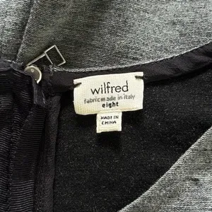 Wilfred Aritzia Womens Gray Knit Mini Dress Size 8 Pleated Long Sleeve Fit Flare thumbnail 4