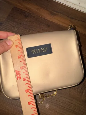 Versace Parfums Gold Metallic Crossbody Bag with Chain thumbnail 9