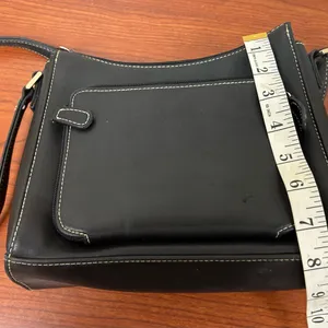 Liz Claiborne Black Crossbody Bag with White Stitching-very CLEAN! thumbnail 7