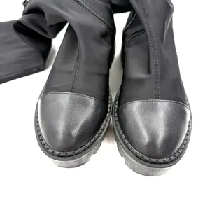 Ovar The Knee Stretchy Boots Slim Fit Combat Boots Round Toe Lycra High Boots thumbnail 9