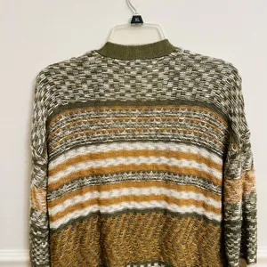 Marled Multi Color Green Yellow White Ribbed Knit Open Cardigan Size Medium thumbnail 7
