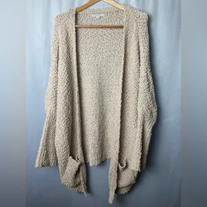 FAVLUX Bouclé Knit Cardigan Beige Fall Grandpacore oversized Cozy Layer M thumbnail 2