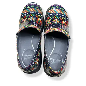 Dansko Winona Clogs Navy Multicolor Patent Folk Art Boho Womens EU 39 US 8.5-9 thumbnail 3