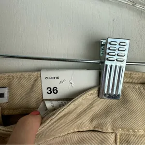 NWT ZARA Marine Culotte Crop Pants Jeans Sz 4 Sand Beige thumbnail 9