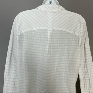 Mountain Hardwear Shirt Women Medium Striped White Blue Lightweight Long‎ Sleeve thumbnail 9