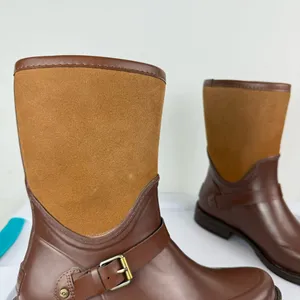 UGG Sivada Boots Sz 9 Chocolate Brown Two Tone Rain Boots Waterproof thumbnail 10