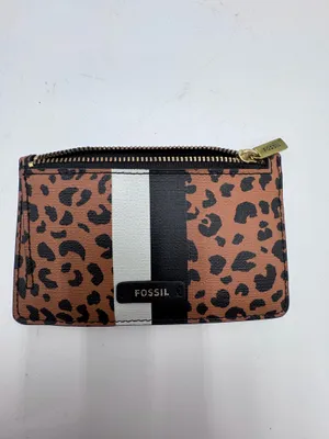 Fossil Leopard Print Satchel Crossbody Bag Wallet Card Holder Matching Set thumbnail 9
