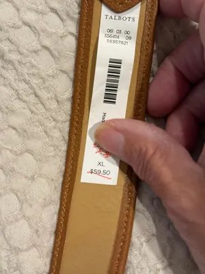 Talbots Women's Brown Leather Trim Madras Plaid Belt Size XL Gold Buckle thumbnail 3