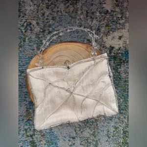 Vintage Y2K Eyeful beaded floral bridal wedding purse thumbnail 5