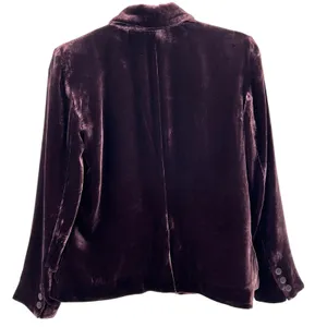 Sundance Plum Silk Blend Velvet Blazer Jacket Sz 4 Petite Notch Lapel Workwear‎ thumbnail 4