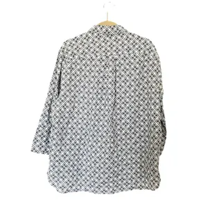 Zara Linen Blouse 3/4 Sleeve Button Front Print Shirt Womens Chic Top Sz L thumbnail 2