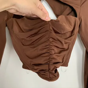 House of CB Natelle Chocolate Brown Corset Longsleeve Top Womens XS thumbnail 12