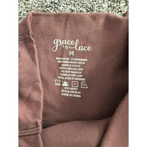 Grace & Lace Leggings Womens Size M Brown High Waisted Side Pockets thumbnail 4