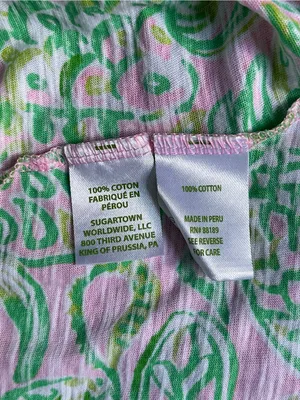Lilly Pulitzer Etta V Neck top Mandevilla Baby Fins and Flippers resort vacay XL thumbnail 7