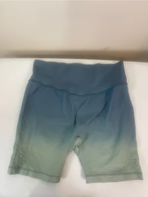 Ombre Blue-to-Green High-Rise Bike Shorts thumbnail 3