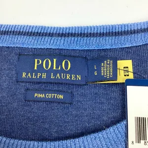 Polo Ralph Lauren Mesh Knit Crewneck Sweater Blue New with tag Cotton Mens Large thumbnail 4