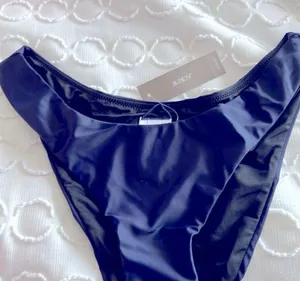 Navy Blue Curved-waist cheeky bikini bottom Size Small thumbnail 2