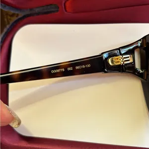 Authentic GUCCI 56 Cat eye Havana Acetate sunglasses thumbnail 8