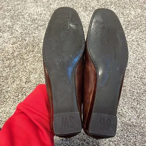 Stuart Weitzman Brown Loafers with Golden Buckles Size 6.5 thumbnail 3