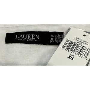 Lauren Ralph Lauren 100% Linen Nautical Graphic Button Down Shirt White XS NWT thumbnail 7