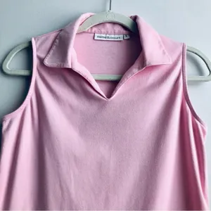 Bette & Court Sleeveless V-Neck Cotton Casual Golf Pink Shirt Women’s Size S thumbnail 6