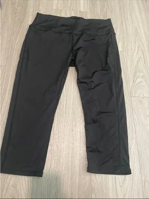 Just Love Black Active Capri Leggings with Subtle Pink Logo thumbnail 1